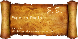 Paprika Dominik névjegykártya