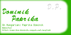 dominik paprika business card